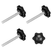 4 Spannschraubenknopf, M6 X 50Mm Sechskant-Sternknopf Kunststoffgriffe, 32Mm Dm.