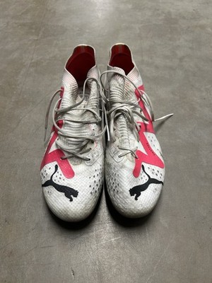 Mens Size 9 White Fire Orchid Puma Future Pro FG/AG Soccer Cleats 107361-01