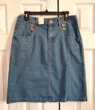 Christopher Banks Size 10 Denim Jean Skirt Midi NWT NOS