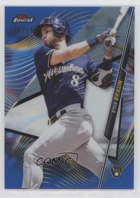 2020 Topps Finest Blue Refractor 121/150 Ryan Braun #2 0n86