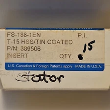 CERTA-FORM Dovetail 15 Insert  FS-188-1EN T-15 HSS/TIN COATED P/N 389506  LOT651