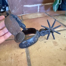 Antique Circa 1800’s Spanish Mexican Charro Style Iron SPUR (1) Cowboy Western 