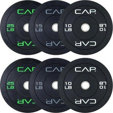 2-inch Olympic Bumper Plate Weight Set  100-370 lbs  Multiple Colors  Storage