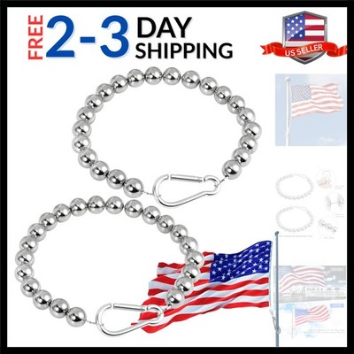 2 Pieces Flagpole Beaded Retainer Rings, Beaded Ring for Internal Halyard Sys...