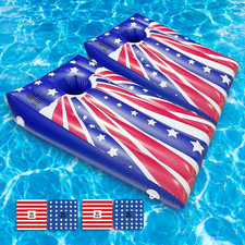 Pool Cornhole Game Inflatable Floating Bean Bag Toss Game Toy, Summer Pool Party