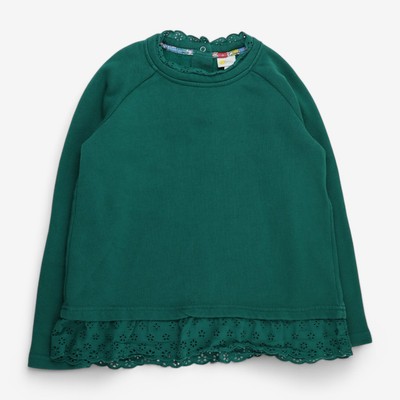 Boden, Sweatshirt grün Spitze unten und am Ausschnitt, 8-9 Jahre 86C64452BE33/1