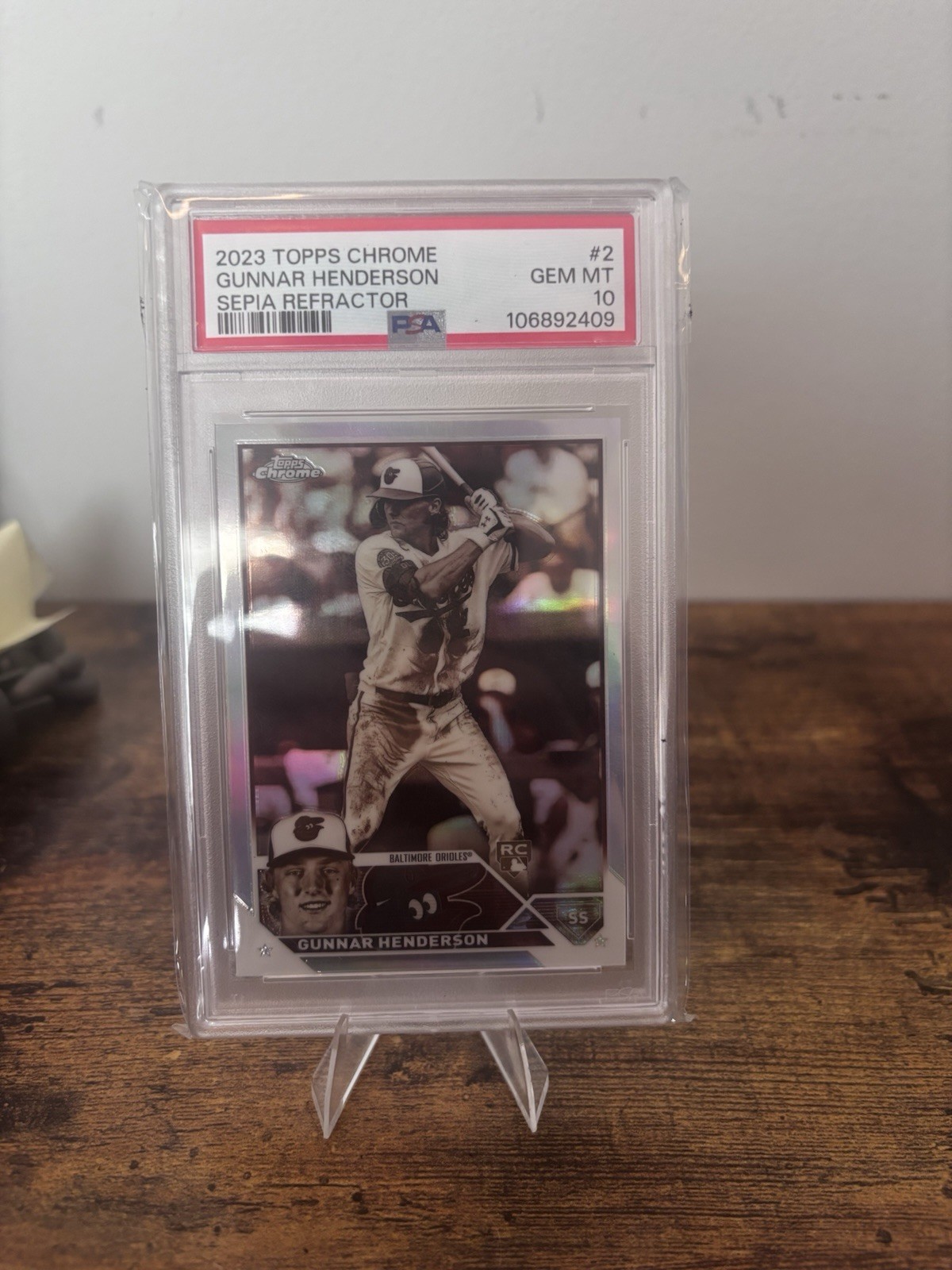 2023 Topps Chrome - Gunnar Henderson #2 Sepia Refractor (RC) PSA 10