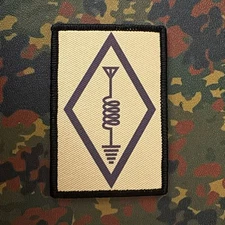 AMATEUR RADIO SYMBOL Printed Morale Patch Hook/Loop Back HAM CQ 73 BAOFENG UV-5R