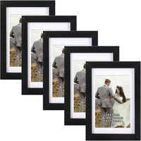 5Er Set Bilderrahmen 10X15 Cm Mdf Und Acrylglas Bilderrahmen Schwarz Bilderrahme