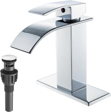 Chrome Bathroom Faucets Waterfall Bathroom Sink Faucet Modern Single Handle Bath