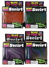 Needoh Nice Cube Swirl Best Squishy Toy - Purple Green Orange Blue LOT OF 4