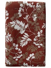 Autumn Foliage Fall Tablecloth with Rust  White Leaves 60x102 Obl