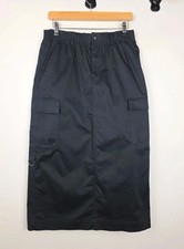Marks & Spencer Black Cargo Midi Skirt Size 12 | Utility Pocket Detail