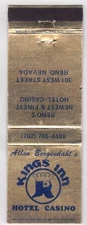 Vintage matchcover "Kings Inn Hotel & Casino" Reno, Nevada