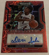 Dereon Seabron 2022 Prizm Draft Picks Penmanship Red Choice Prizm /88 #CP-SEA