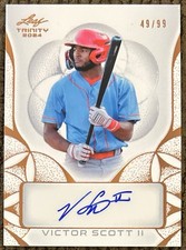 Victor Scott II 2024 Leaf Trinity Bronze Auto RC SP 49/99 STL CARDINALS