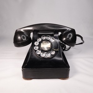Vintage 50s Western Electric 302 Black Rotary Desk Phone