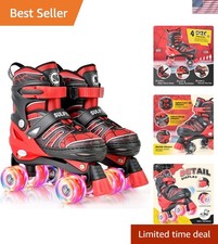 Adjustable Kids Roller Skates for Boys Ages 3-5 5-8 6-12 with 4 Sizes Adjusta...