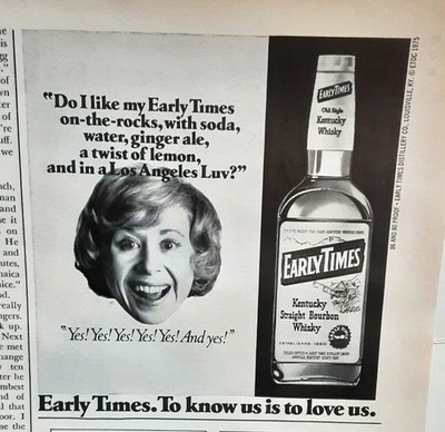 1975 Early Times Bourbon Whiskey To Know Us Is To Love Us Ad 5 x 5.5