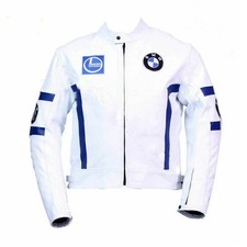 Bmw White Motorbikemotorcycle Leather Racing Jacket 5ce Approved Protection