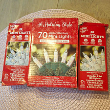 Holiday Style Mini Clear String Lights Green Wire Plug-In Indoor/Outdoor 14.5ft