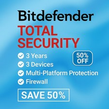 Bitdefender Total Security 3 Years 3 Devices  Daily VPN