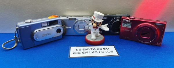 LOTE 4 CAMARAS LUMIX NIKON ROJA OLYMPUS BENQ UNTESTED SIN PROBAR