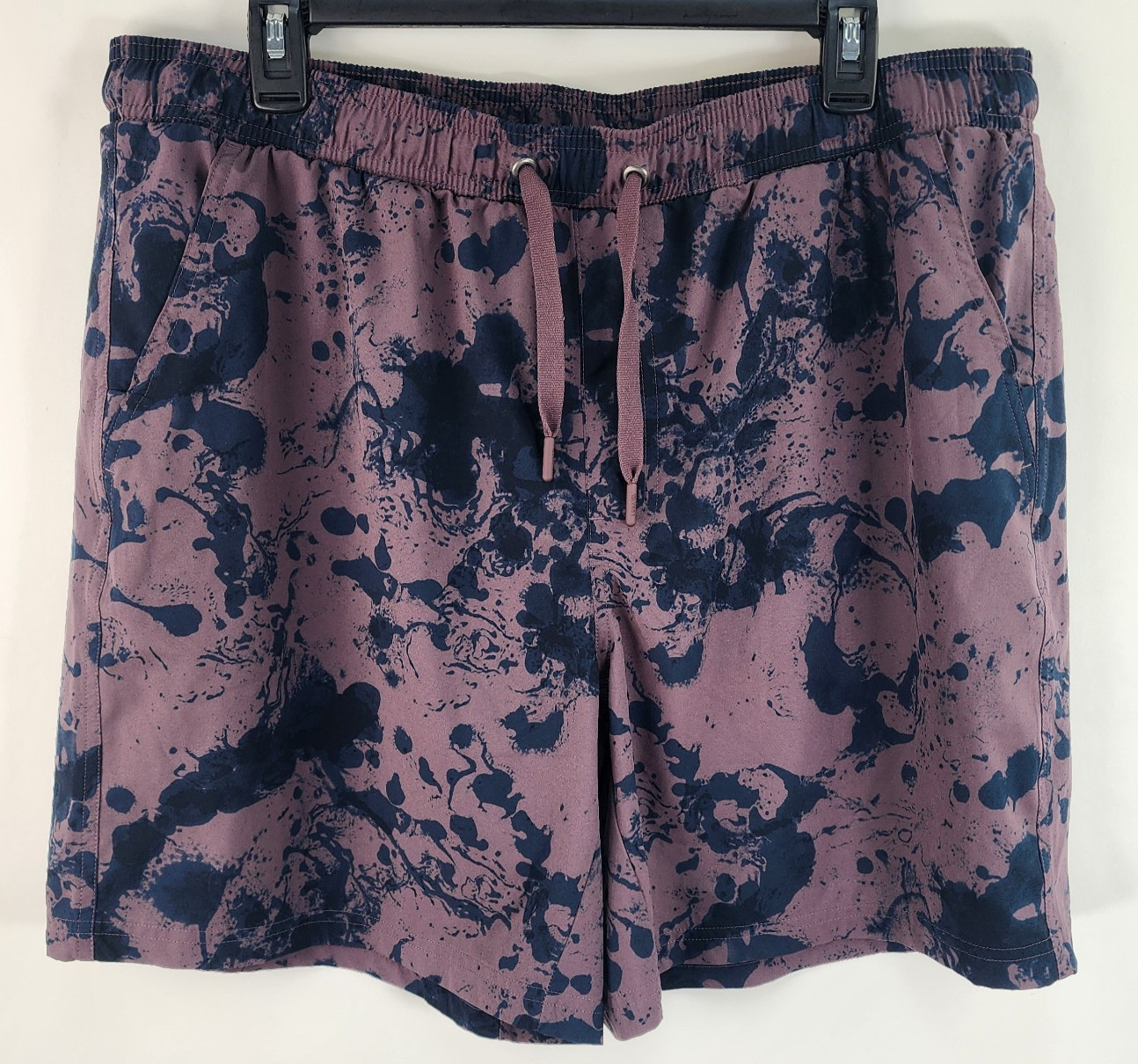 VRST 7" All In Swim Shorts Men's XL Pockets Drawstring Deep Mauve Navy Lined