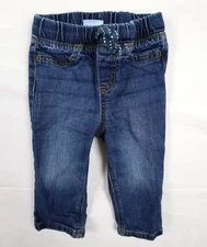 Jumping Beans Baby Girls 12 Months Denim Blue Jeans Drawstring Stretch Pants
