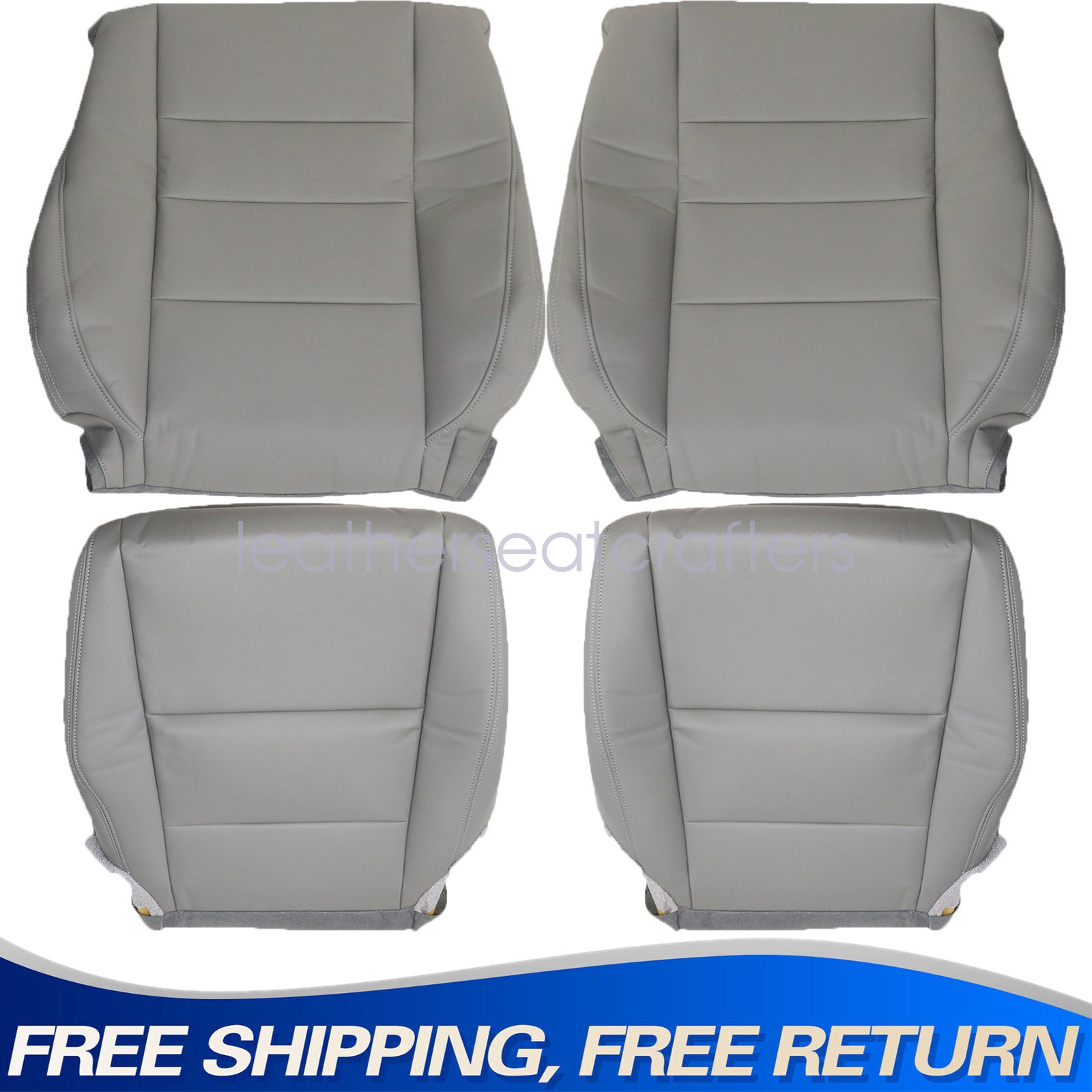 For 2008 2009 2010 2011 2012 Honda Accord Front Both Lower & Top Seat Cover Gray