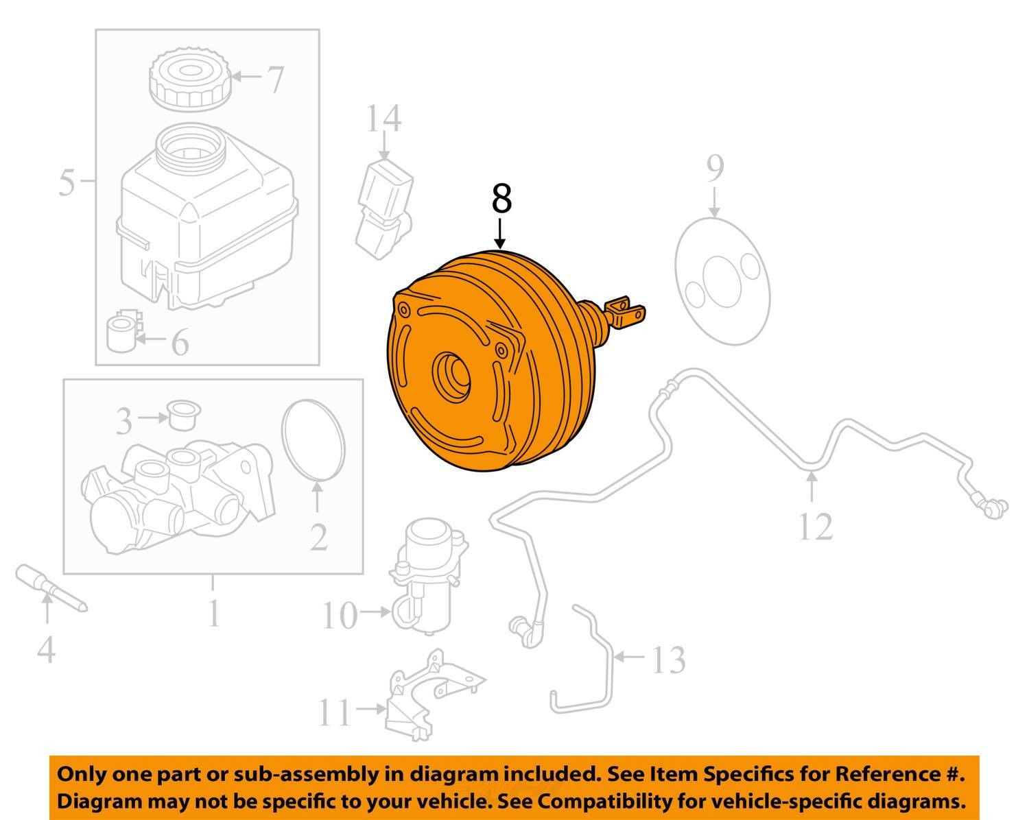 2014-2019 BMW I8 OEM POWER BRAKE BOOSTER ASSEMBLY W/ RESERVOIR 296866744