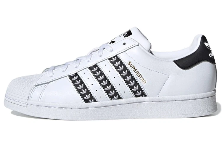 Adidas Superstar Logo Stripes - White Black for sale | eBay