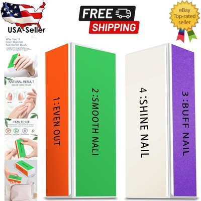 Professional Nail Buffer Block - 4-Way Shine for Gorgeous Natural Nails, 2ct
