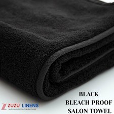 Cotton Bleach Proof Salon Towels Black - 16 x 27" Hair Towels Bulk Pack 12/24
