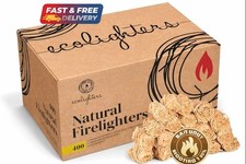 400 Natural Firelighters Fire Starters for Wood Burners BBQ Pizza Oven Stove 0.08 per lighter