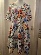 Simply Be Cream Floral Short Sleeve Womens Ladies Dress Size 20 NWOT