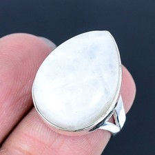 Rainbow Moonstone Handmade 925 Sterling Silver Jewelry Ring US Size 5