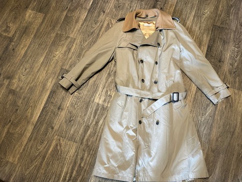 Brooks Brothers Trenchcoat Mantel Wolle gefüttert Gürtel Zweireiher 44 XL - Bild 12 von 24