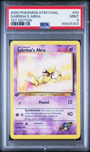 Sabrina's Abra (1st Edition) graded PSA 9 for sale on eBay