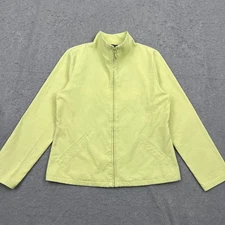 Eileen Fisher Jacket Womens Small Yellow Full Zip Textured Long Sleeve Stretch
