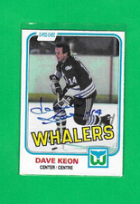DAVE KEON 1981-82 O-PEE-CHEE HARTFORD WHALERS AUTOGRAPH CARD