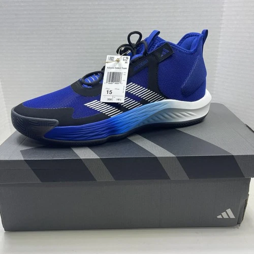 Adidas Adizero Select Team Shoes Mens Size 15 Royal Blue Black Basketball IE9320