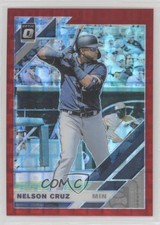 2019 Panini Donruss Optic Red Pandora Prizm 18/99 Nelson Cruz #130 8k4