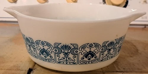 Vintage Pyrex Horizon Blue Casserole Dish #475 B NO Lid 2 1/2 Qt