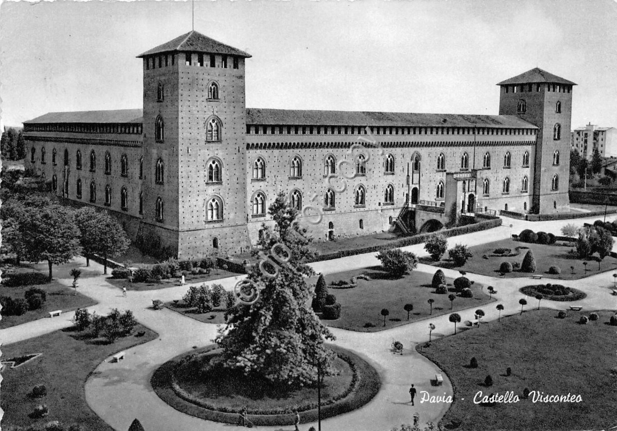 Cartolina - Pavia Castello Visconteo 1961