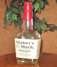 Vintage Maker's Mark Kentucky Bourbon Whisky - S IV Empty Bottle - Red Wax Seal