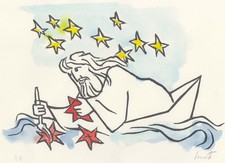 LUZZATI EMANUELE -LELE  "FONSTULI "STELLA MARINA "2002  Foglio-pagina prova