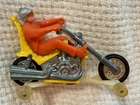 HOT WHEELS MATTEL REDLINE ERA RRRUMBLERS YELLOW DEVIL’s DEUCE MOTORCYCLE W/RIDER