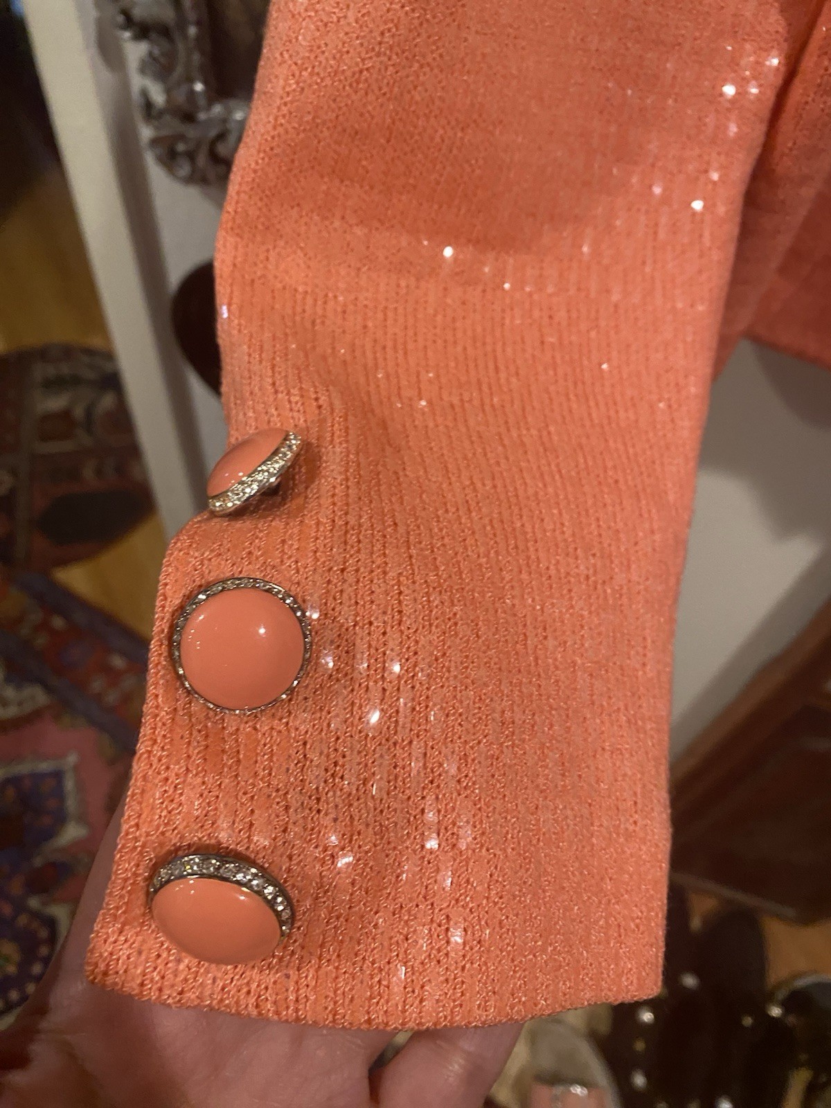 St John Jacket Orange Sequins Read Description - image 13