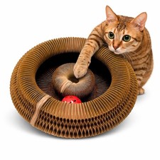 Kitty Kurlzz Cat Toy - Magic Organ Accordion Scratcher with Ball Track, Folda...